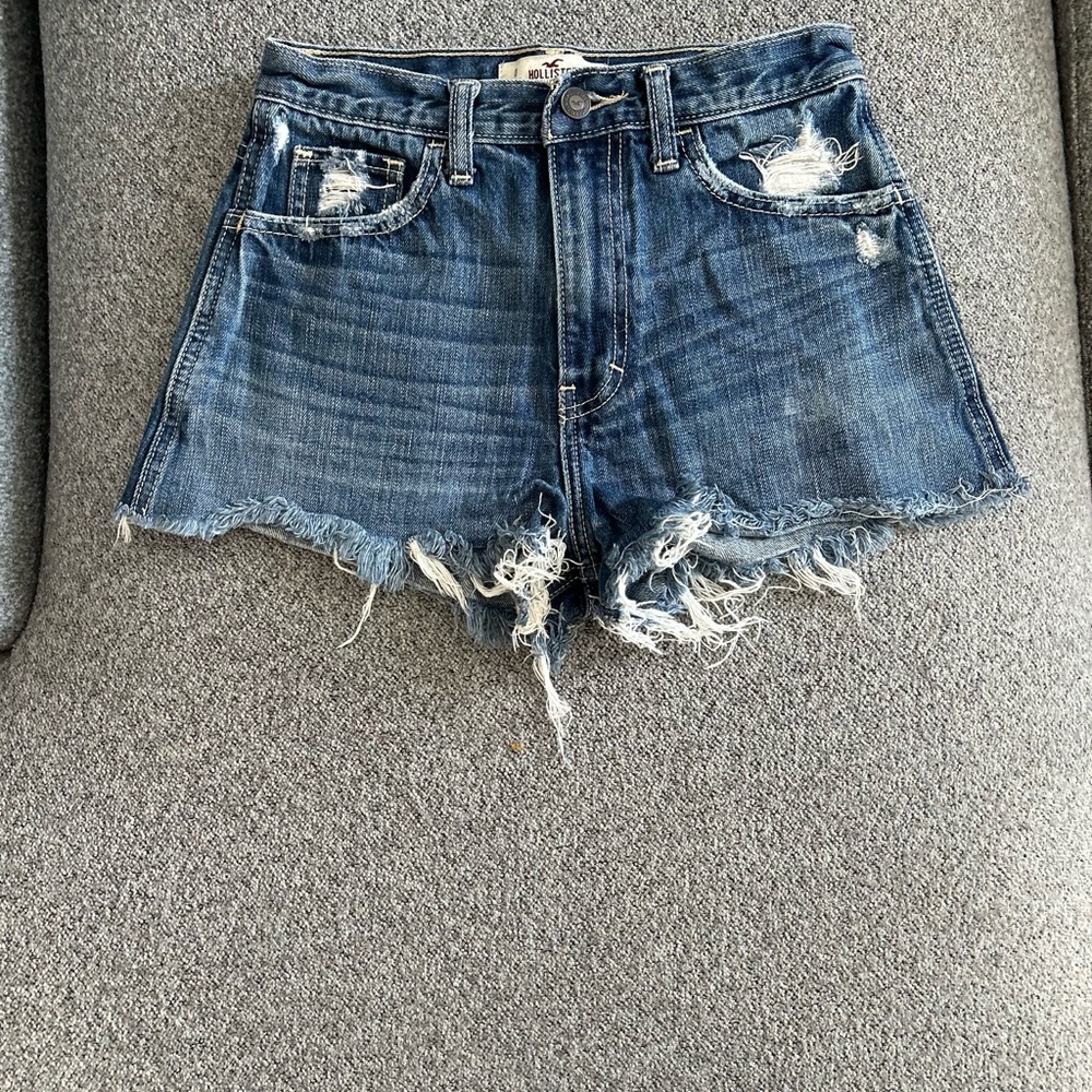 Hollister Blue Distressed Jean Shorts